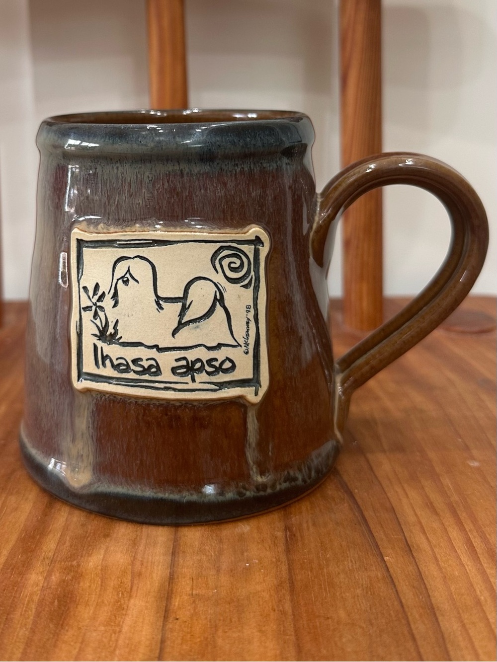 Vintage DENEEN POTTERY MIKE MCCARTNEY 98 lhasa apso Coffee Tea Mug Cup